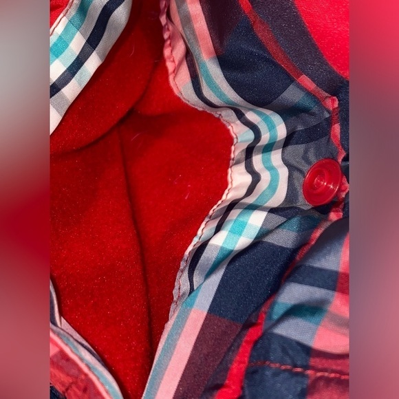 Lands' End Down Puffer‎ Red Plaid Vest Women L Hiking Walking Trails Gorpcore - Picture 5 of 9